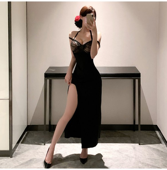 FEE ET MOI - Goddess Halter Neck Long Dress (Black)